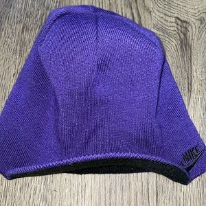Reverse-able Nike Black and Purple Brimmed Toque